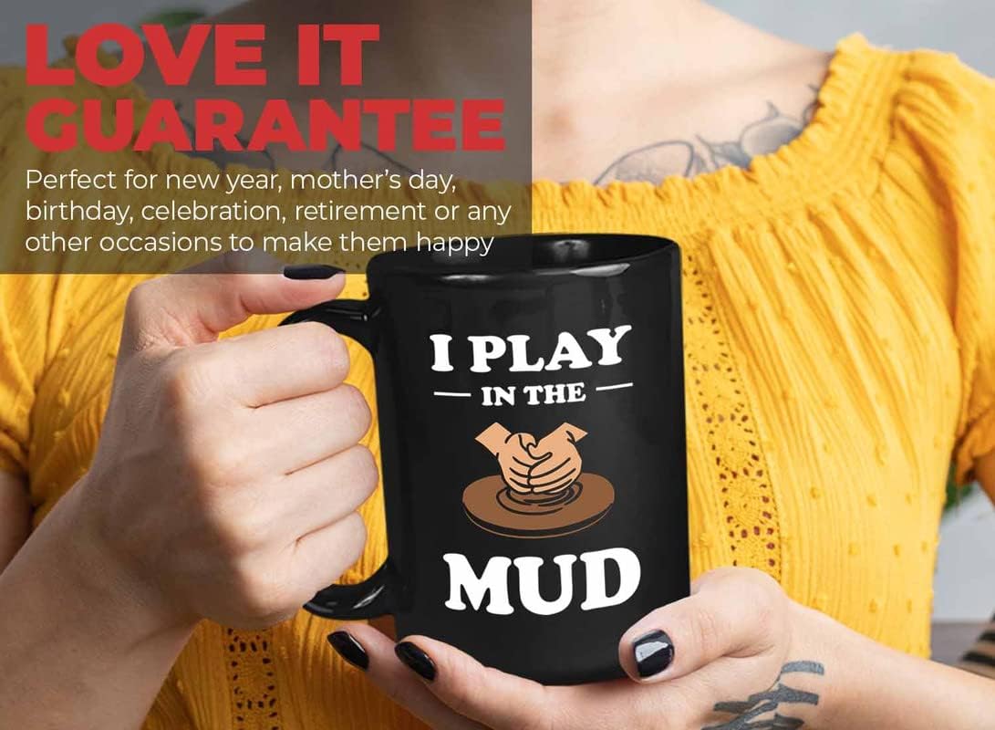 Bubble Hugs Pottery Coffee Mug 15oz Black - Play in the Mood - Pottery Lover Ceramic Artist Potter Ceramicist Pottery Teacher Funny Clay Artist Ceramist Craftsman