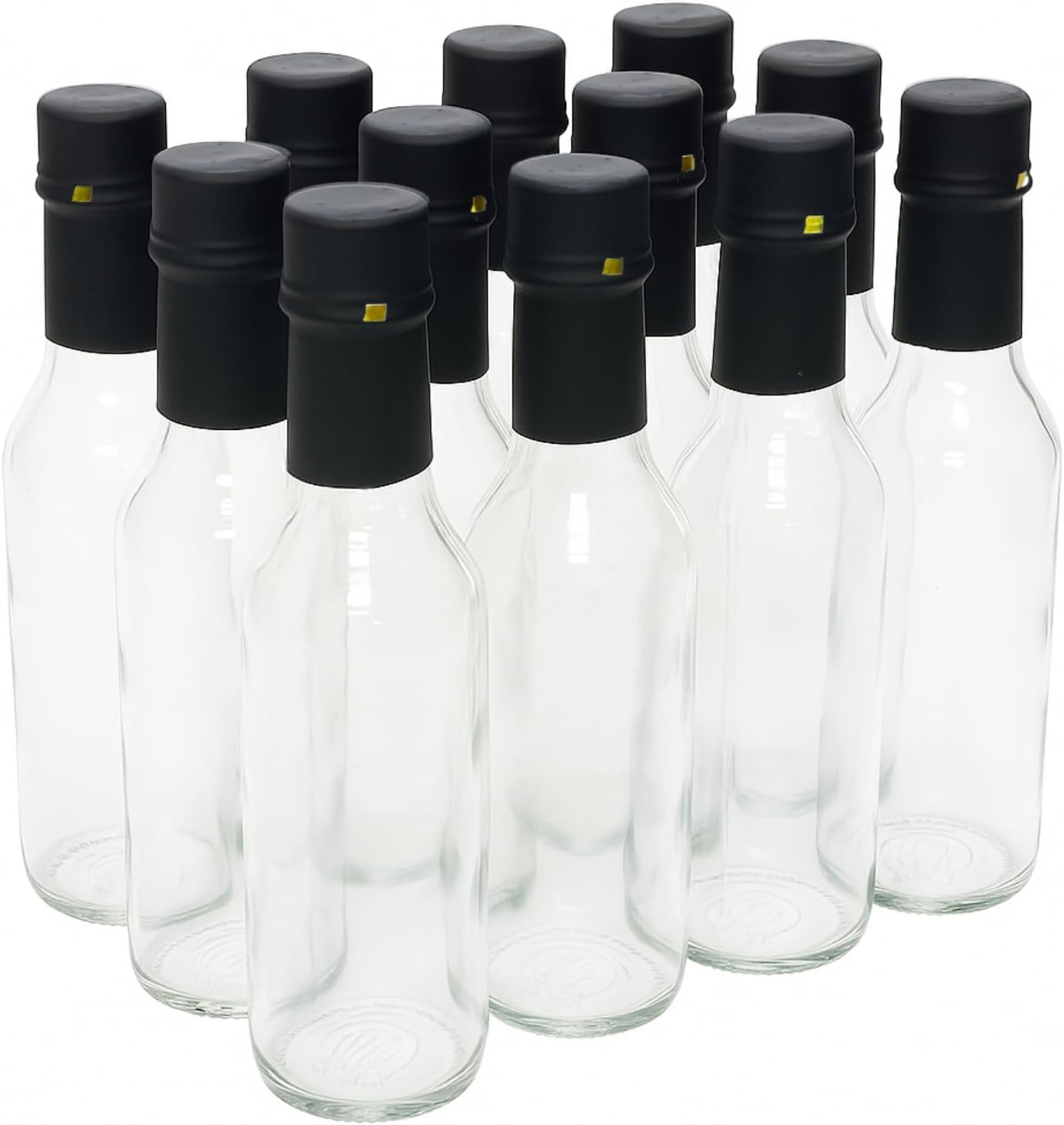 Clear Glass Woozy Bottles with Shrink Capsules, 5 Oz, Case of 12