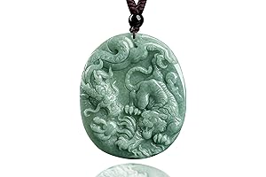 Jade Dragon Pendant Necklace - Symbol of Power and Good Luck