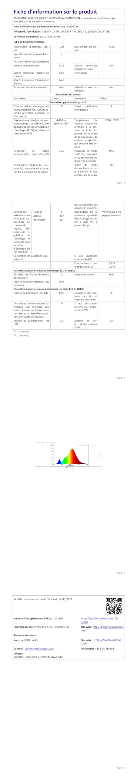 Aigostar- Ventilatore da Soffitto Smart con Luce, Compatibile con Alexa, LED 40W, 4400LM, 2700K-6500K Dimmerabile, Plafoniera Ventilatore Soffitto con Telecomando e Gateway, 6 Velocità, φ50CM
