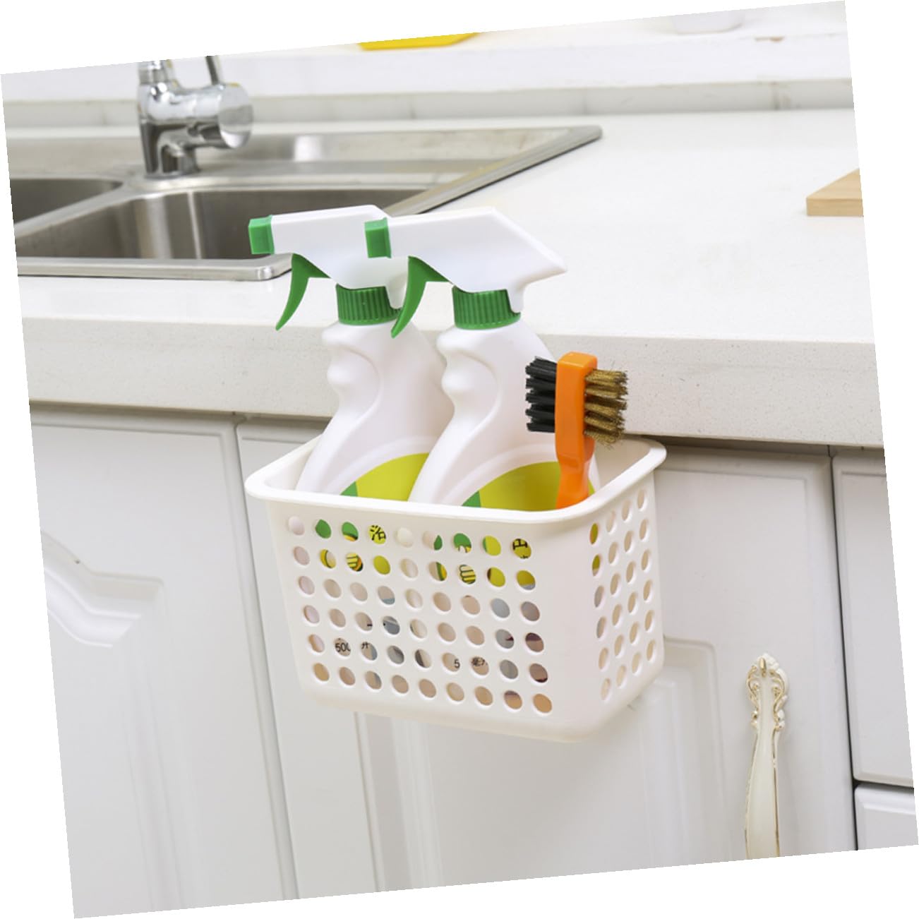ABOOFAN 3piezas Cesta De Almacenamiento Multifuncional De Baño y Cocina Diseño Organizador Colgante Para Ropa y Utensilios Color