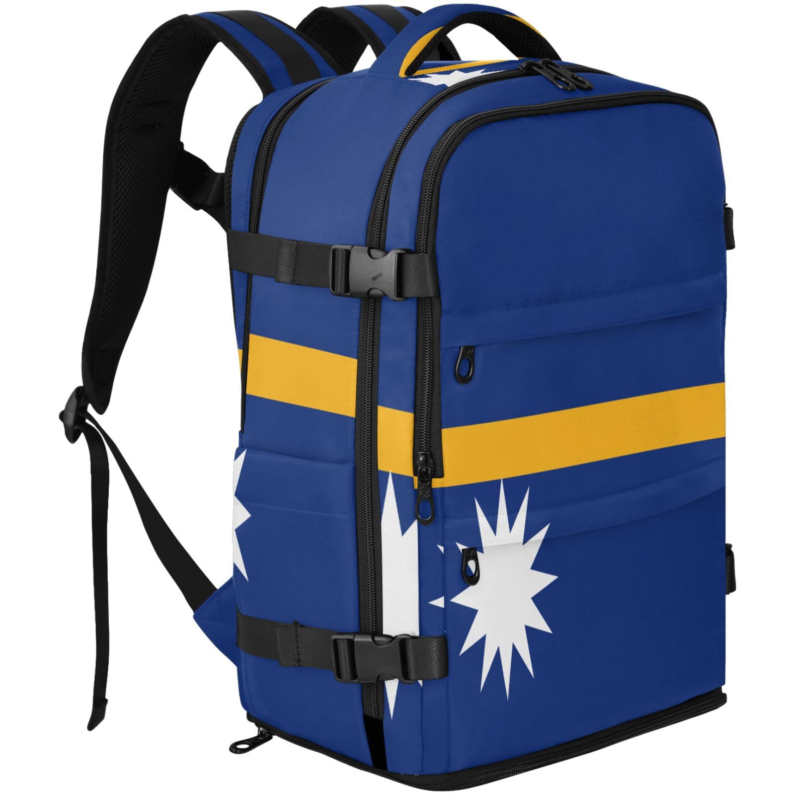 GuoChe Zaino impermeabile per laptop da 16 pollici con scomparto per scarpe indipendente per studenti universitari, Bandiera nazionale di Nauru, One Size, Zaini multiuso di base