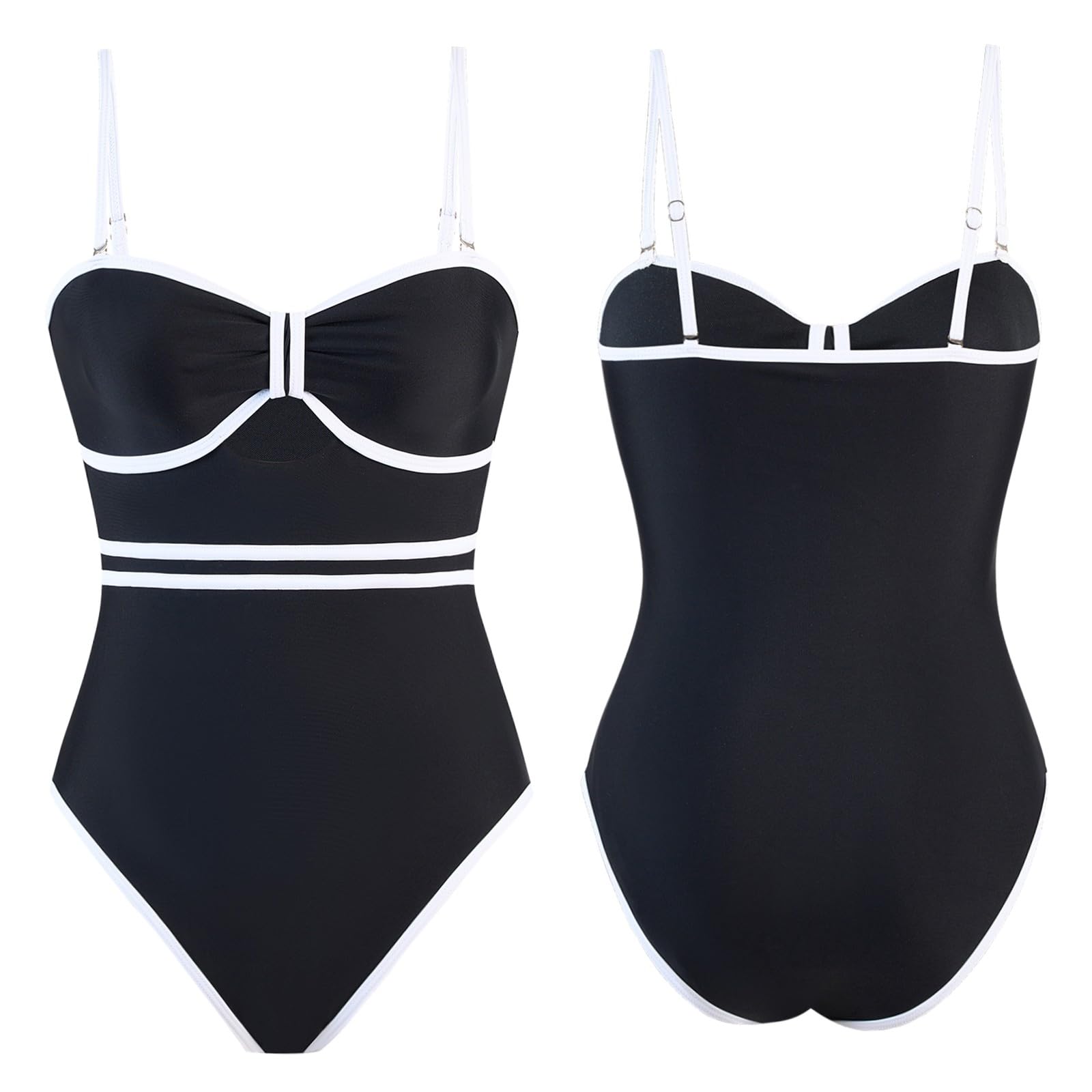 Traje de Baño de Dos Piezas para Mujer con Detalle de Falda Transparente y Diseño Elegante