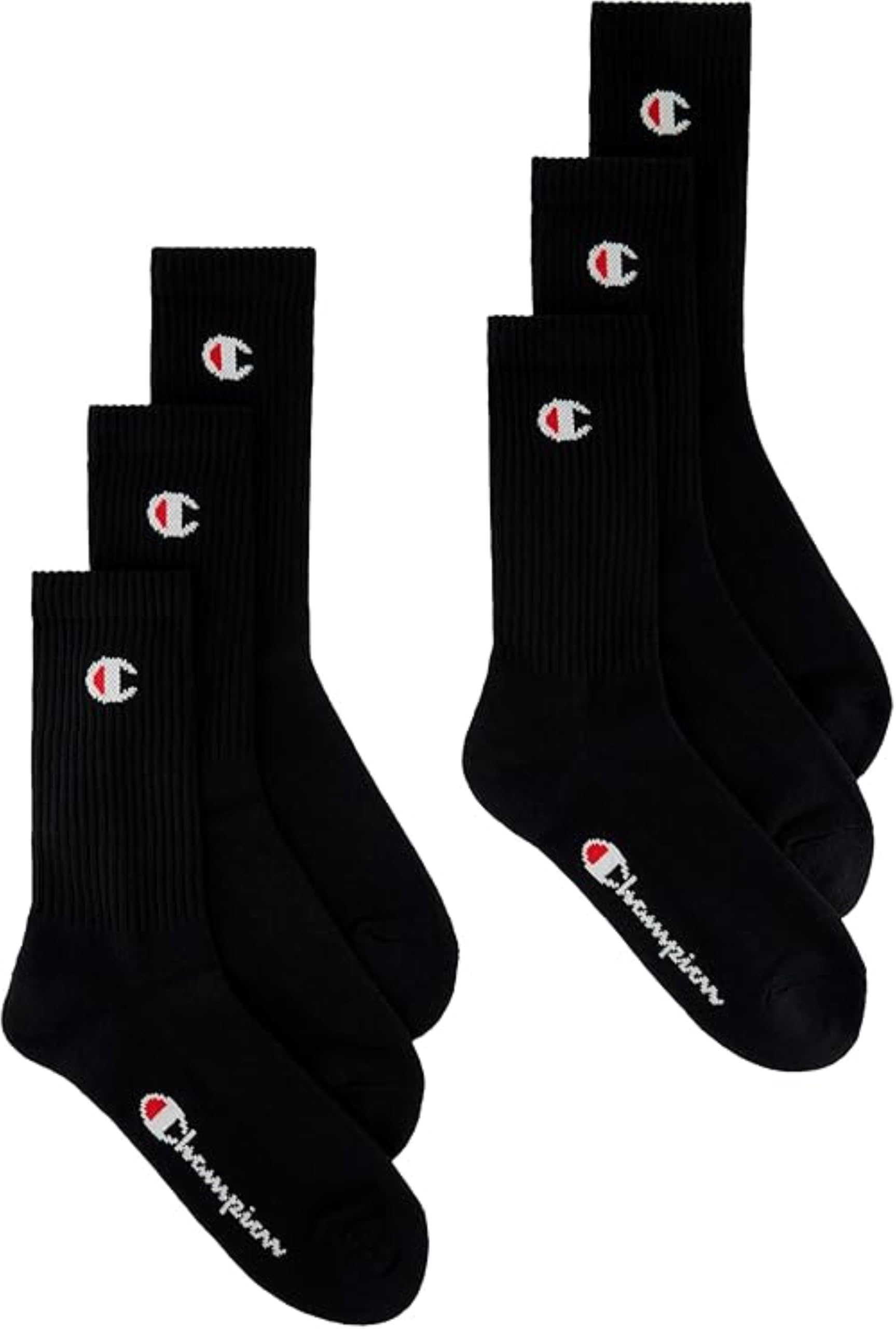 Champion Unisex Socks Basics 6pk Crew Socks Sports Socks (pack of 6)