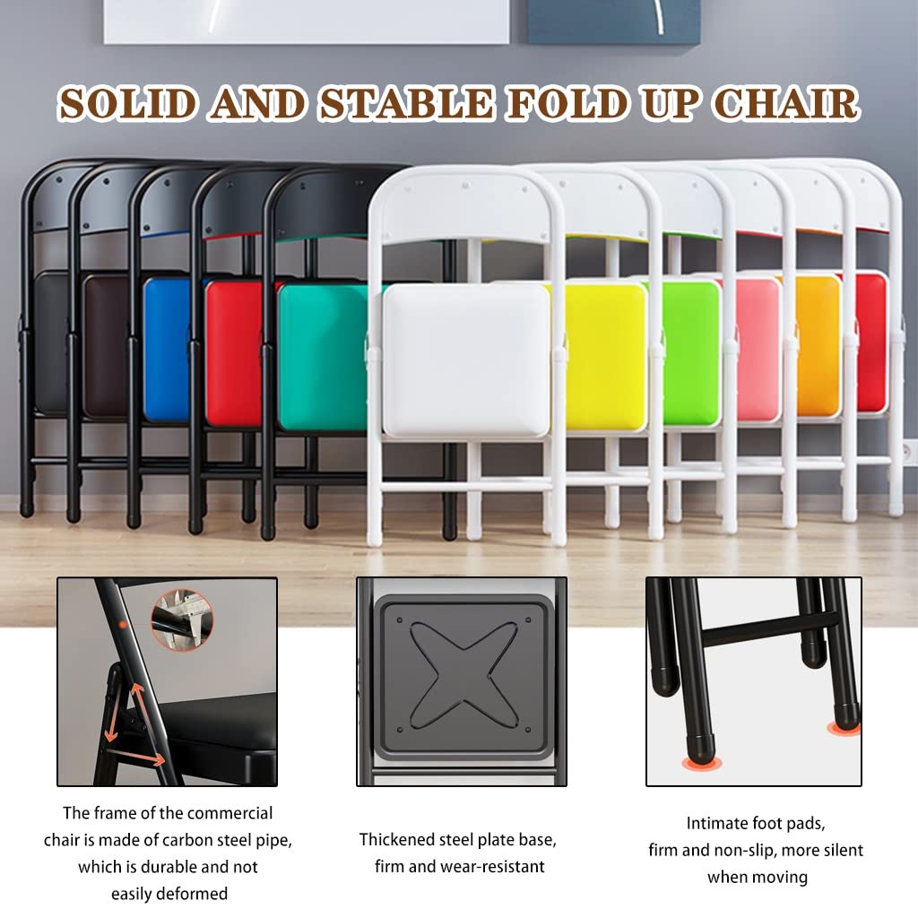 Chaises Pliante Chaises Rembourrées Pliantes Président De Conférence De Formation De Bureau, Chaise Dinante Se Pliante De Ménage, Chaise À Dossier De Dortoir Légère (Color : Noir, S : 45 * 45 * 79cm)