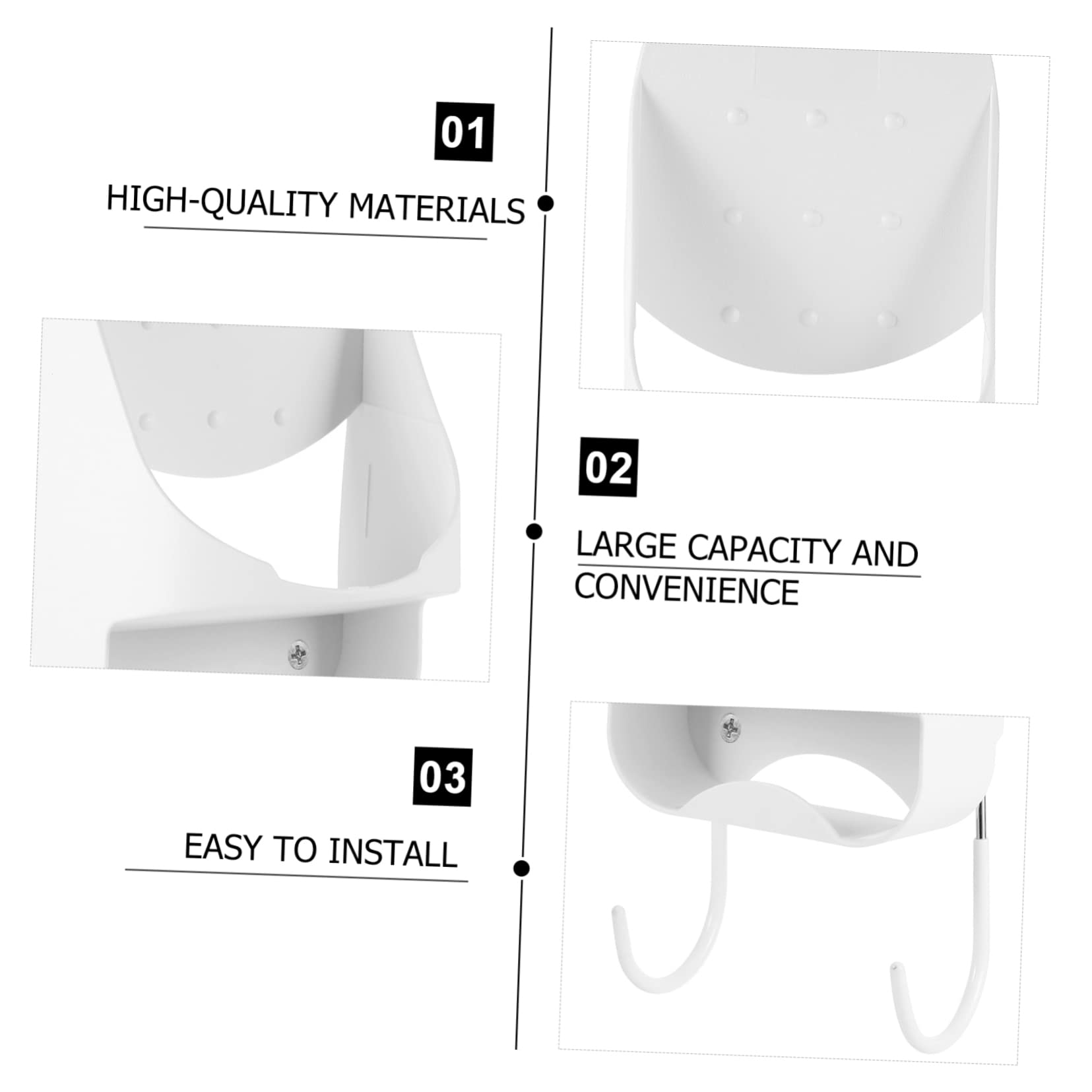 Tofficu 1pezzi Supporto Da Parete Per Da Stiro Appendiabiti Resistente in Materiale Organizer Verticale Contenitore Portatile
