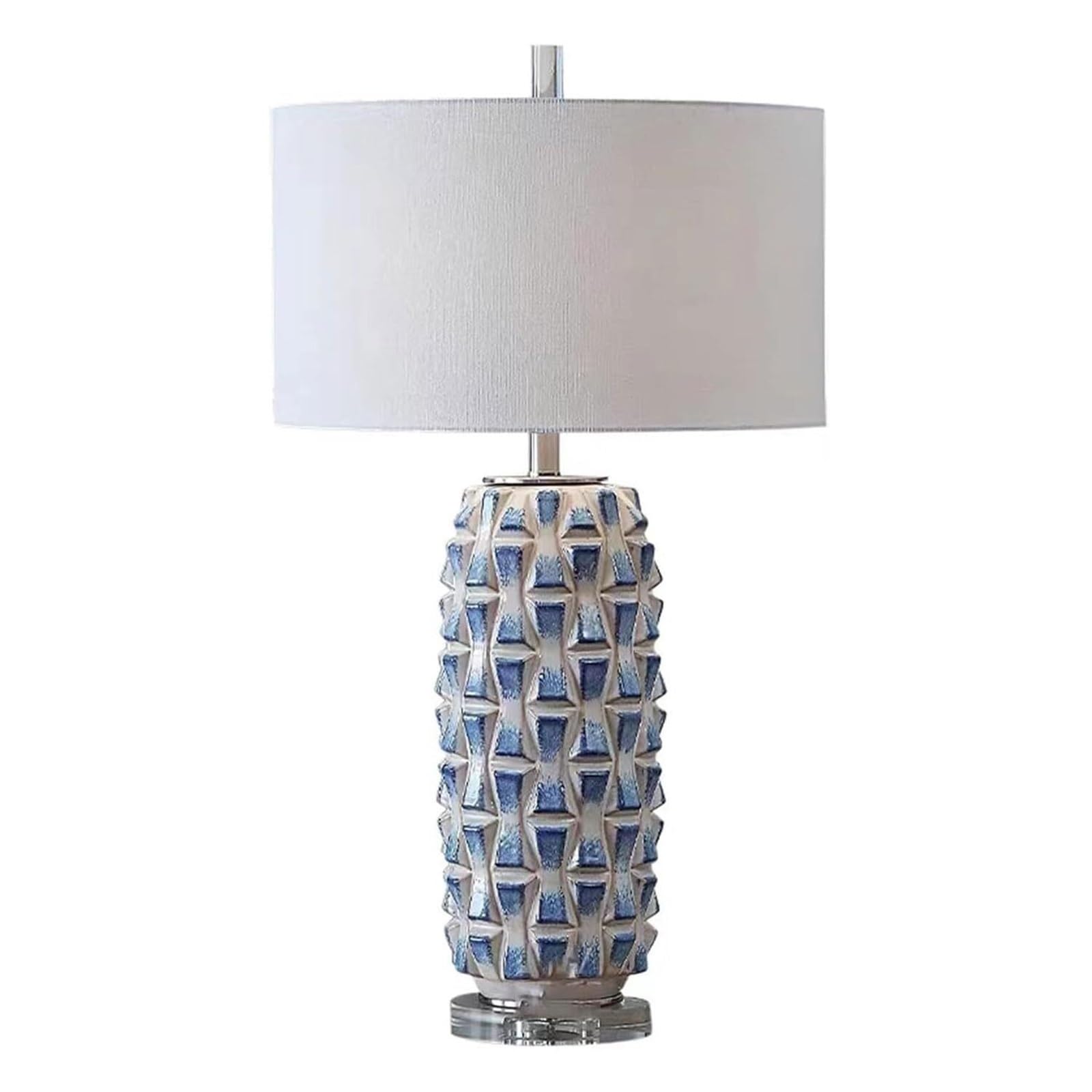 Farmhouse Ceramic Table Lamp, Modern Tall Desk Lamp Bedside Nightstand Lamp
