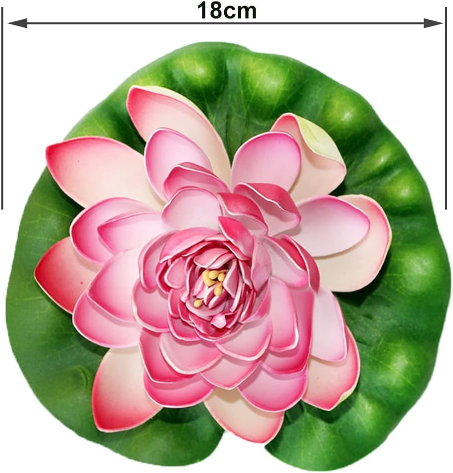 Mecmbj 4 Pieces Artificial Floating Lotus, Foam Lotus Flowers Blossom