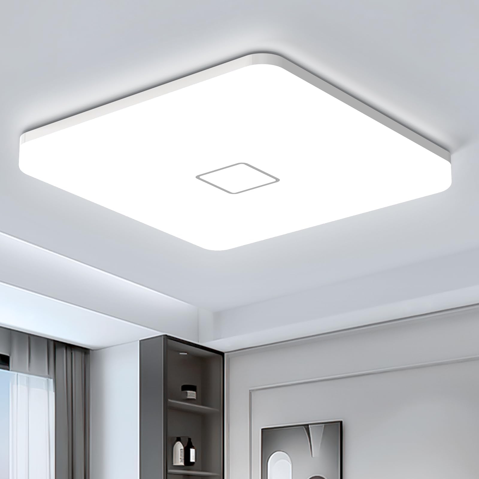 Airand 5000K LED Ceiling Light Flush Mount 24W 12.6in Square LED