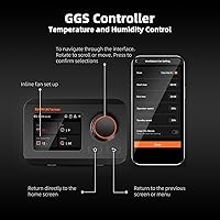 Vista 4 de Spider Farmer Ventilador inteligente de conducto en línea de 4 pulgadas con controlador de temperatura y humedad GGS, control de aplicación