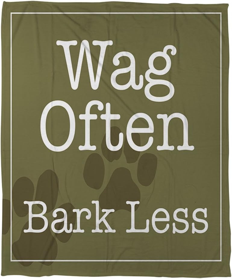 Manual Woodworkers & Weavers Coral Fleece Throw Blanket, 50 by 60-Inch, Wag Often Bark Less