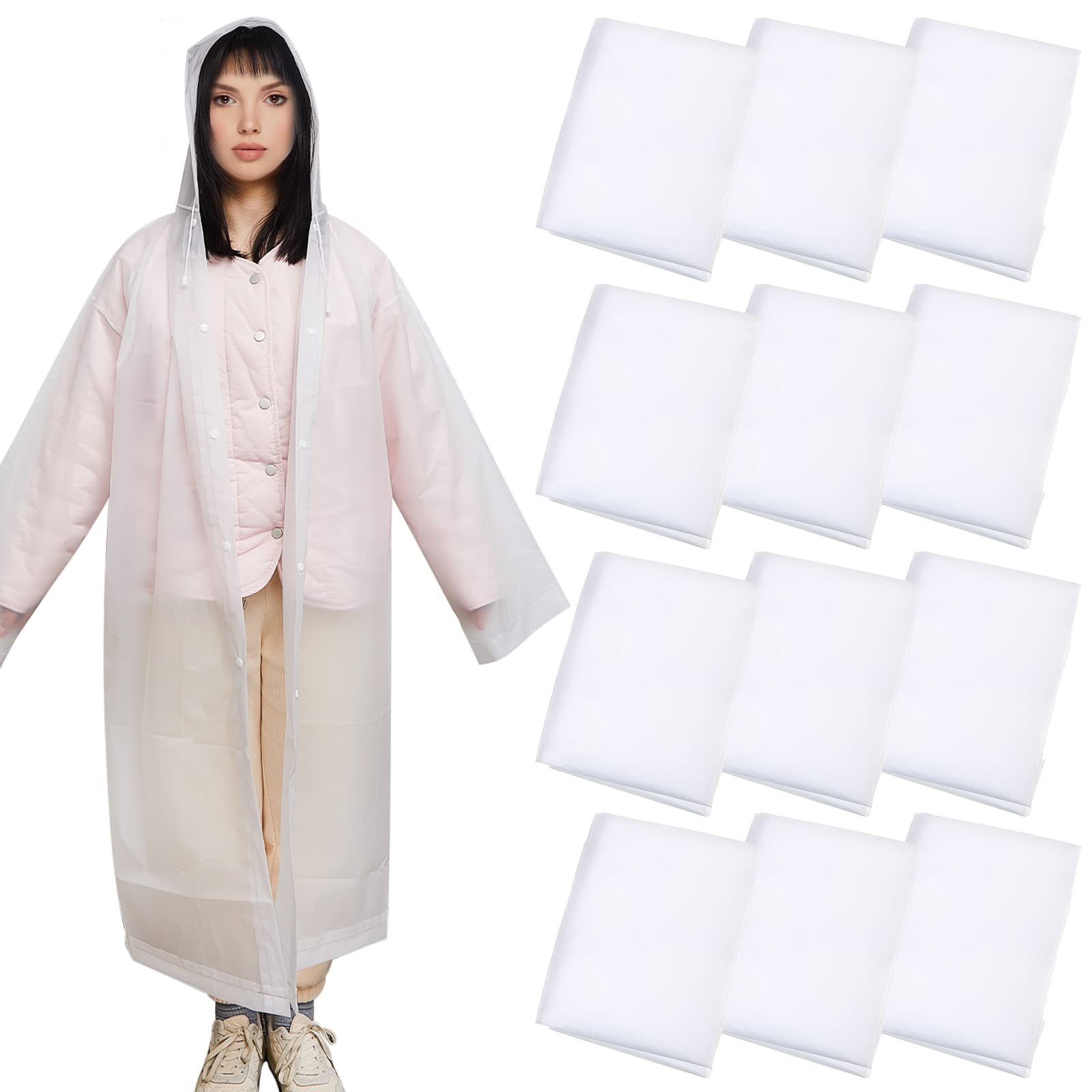 Reusable Rain Poncho - Lightweight Waterproof Raincoat for