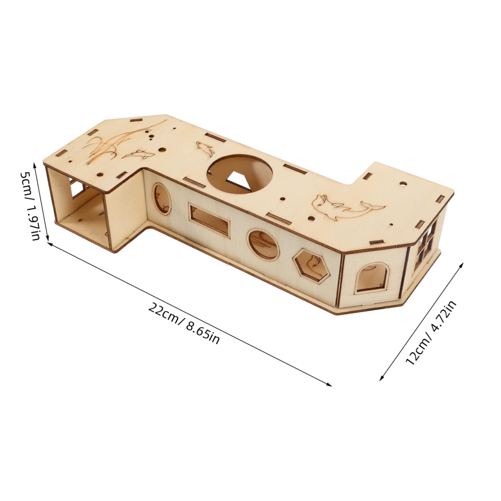 COLLBATH Comfortable Hamster Hide Wooden Tunnel Tube for Relaxation Exploration