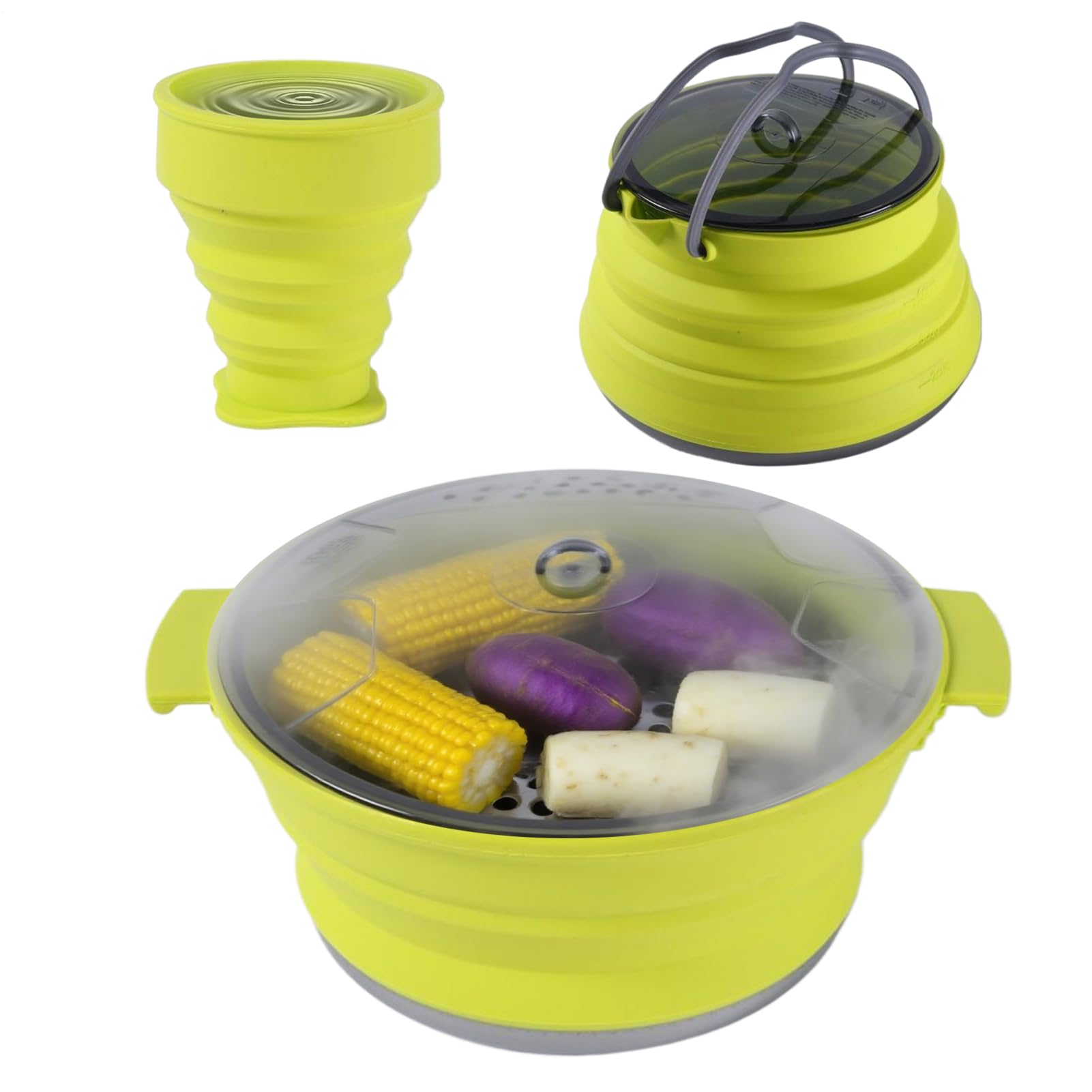 Camping-Kochset, Camping-Küchen-Set, tragbar, hitzebeständig, Wasserkochtopf, Tasse für Reisen, Abenteuer, Rucksackreisen, Wandern, Outdoor, Küche, Essen