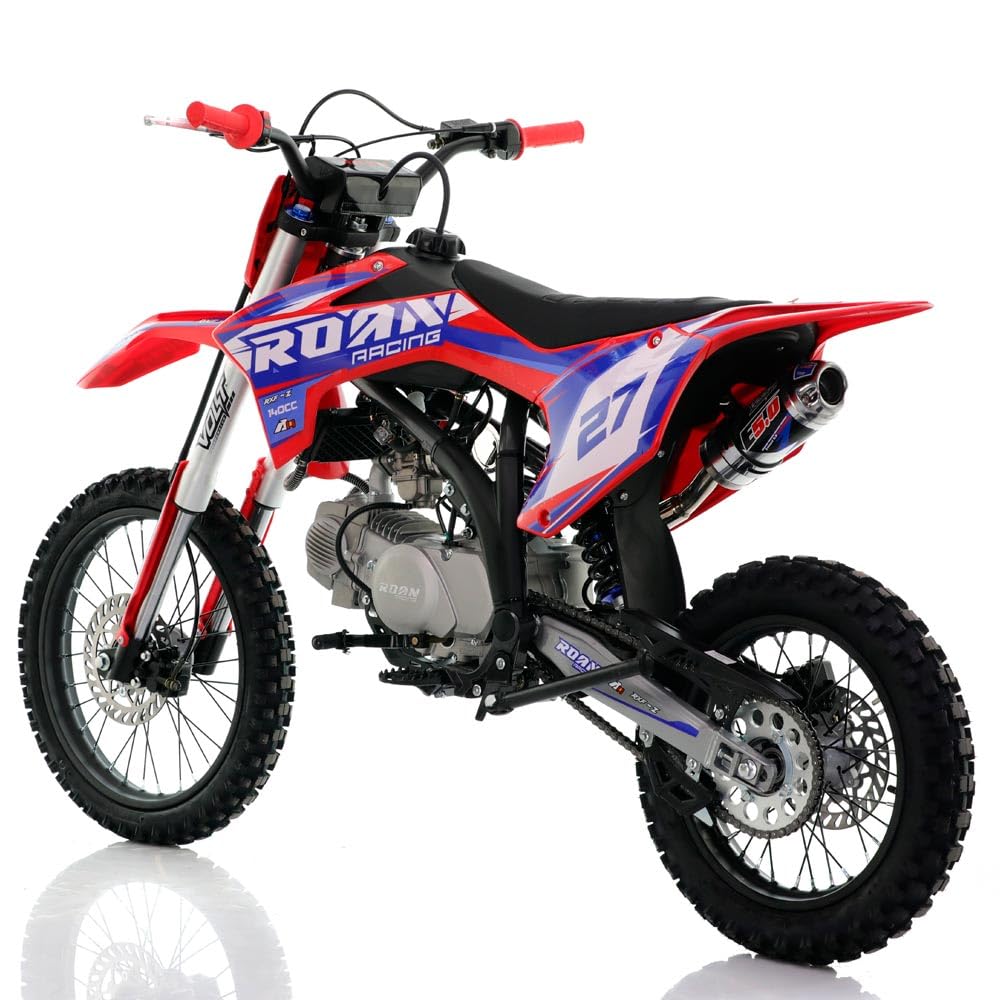 Pit bike Apollo RXF-Z 140CC 17/14 XL con radiador de aceite motocross, enduro (rojo)