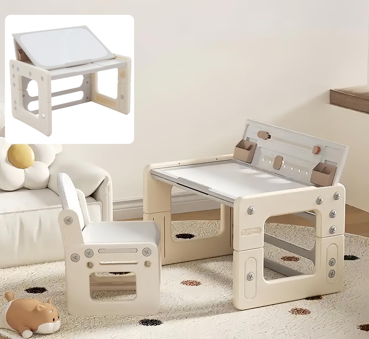 Amazon.co.jp: Bennbari キッズデスク チェアセット 4way お絵描き机 