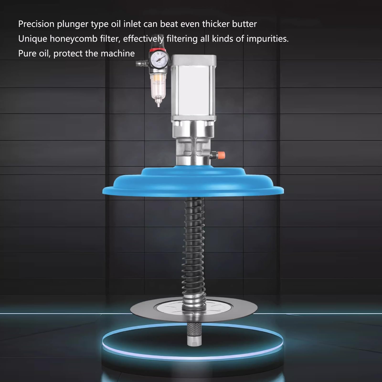 Bomba de grasa para tambores de 5 galones, relación de presión 80:1, compatible con altas temperaturas, ideal para mantenimiento y lubricación de máquinas