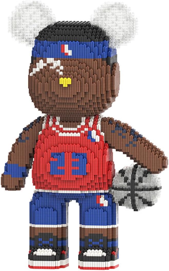 DAHONPA Basketball Bear Micro Building Blocks Set (5150 Pieces), Bear Bricks Set Creative Home & Office Decor, Gift for Adults and Kids