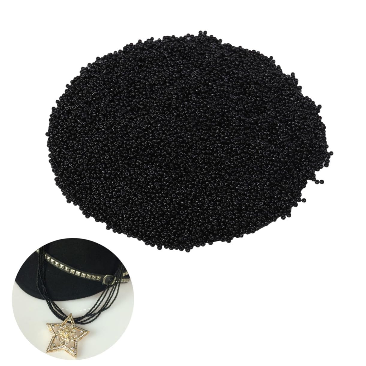 NUOBESTY 15000stücke Runde Schwarze Glasperlen Zum Selbermachen Für Schmuck Halsketten Und Armbänder Diy-perlen