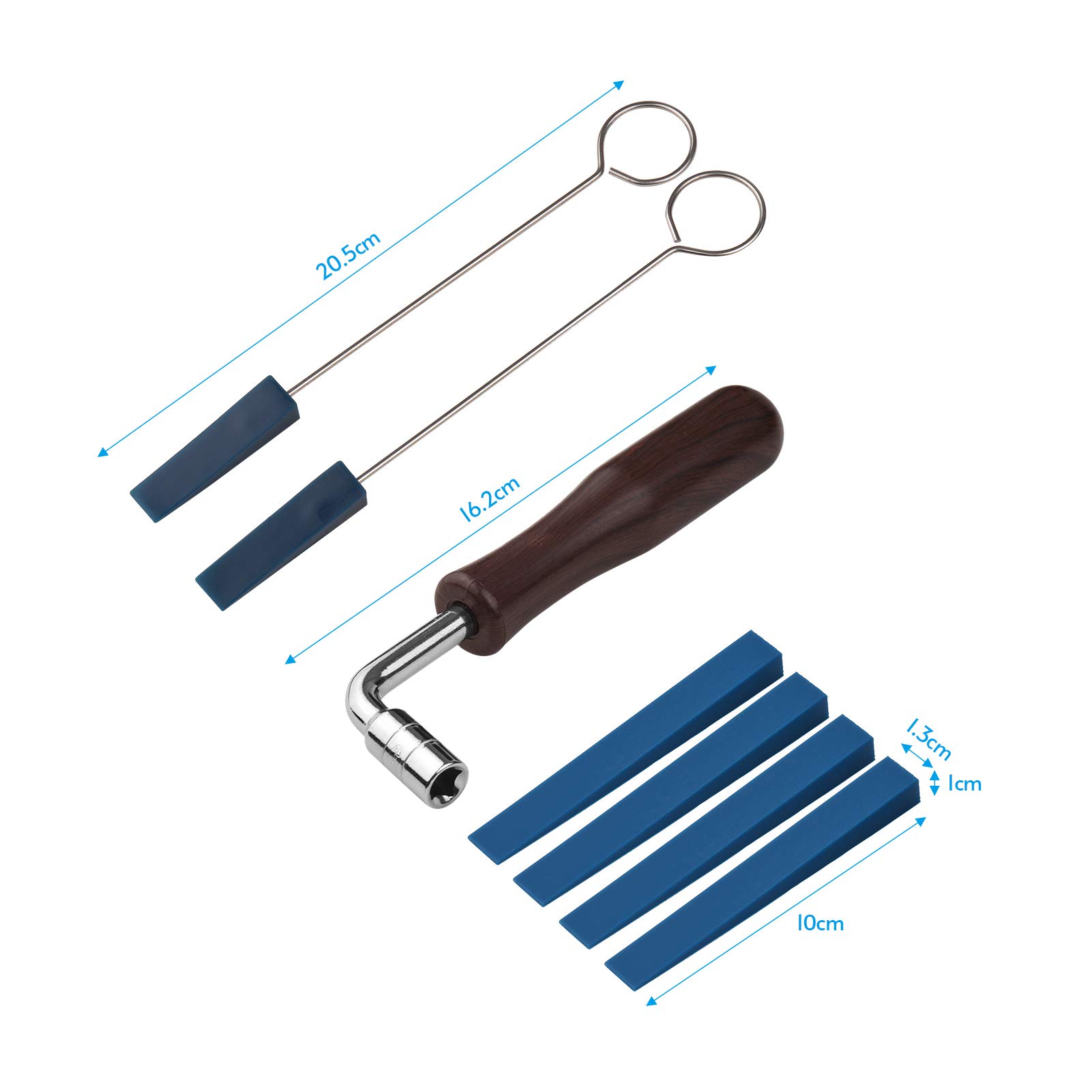 Kit de Afinación de Piano, Llave Universal para Afinar Piano, Afinador de Instrumentos, con Llave de Afinación, Tira de Temperamento, Silenciadores, Perforaciones de Riel de