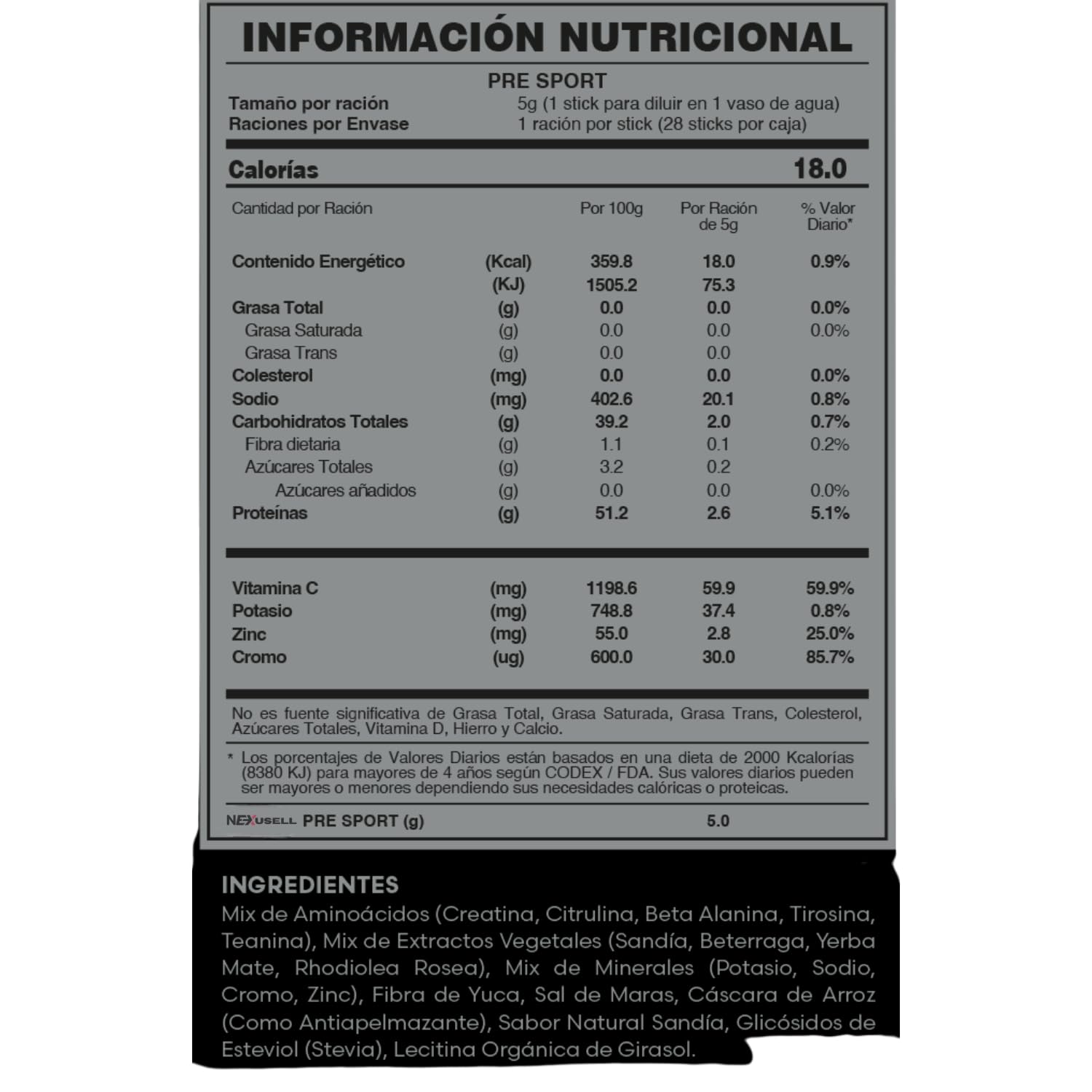 PRE SPORT – Té bebida Energizante e Isotónico Natural para Antes del Entrenamiento | Con Aminoácidos, Yerba Mate, Betarraga y Sandía | 1 CAJA CON 28 Sobres Bebida Instantánea | Sabor Refrescante