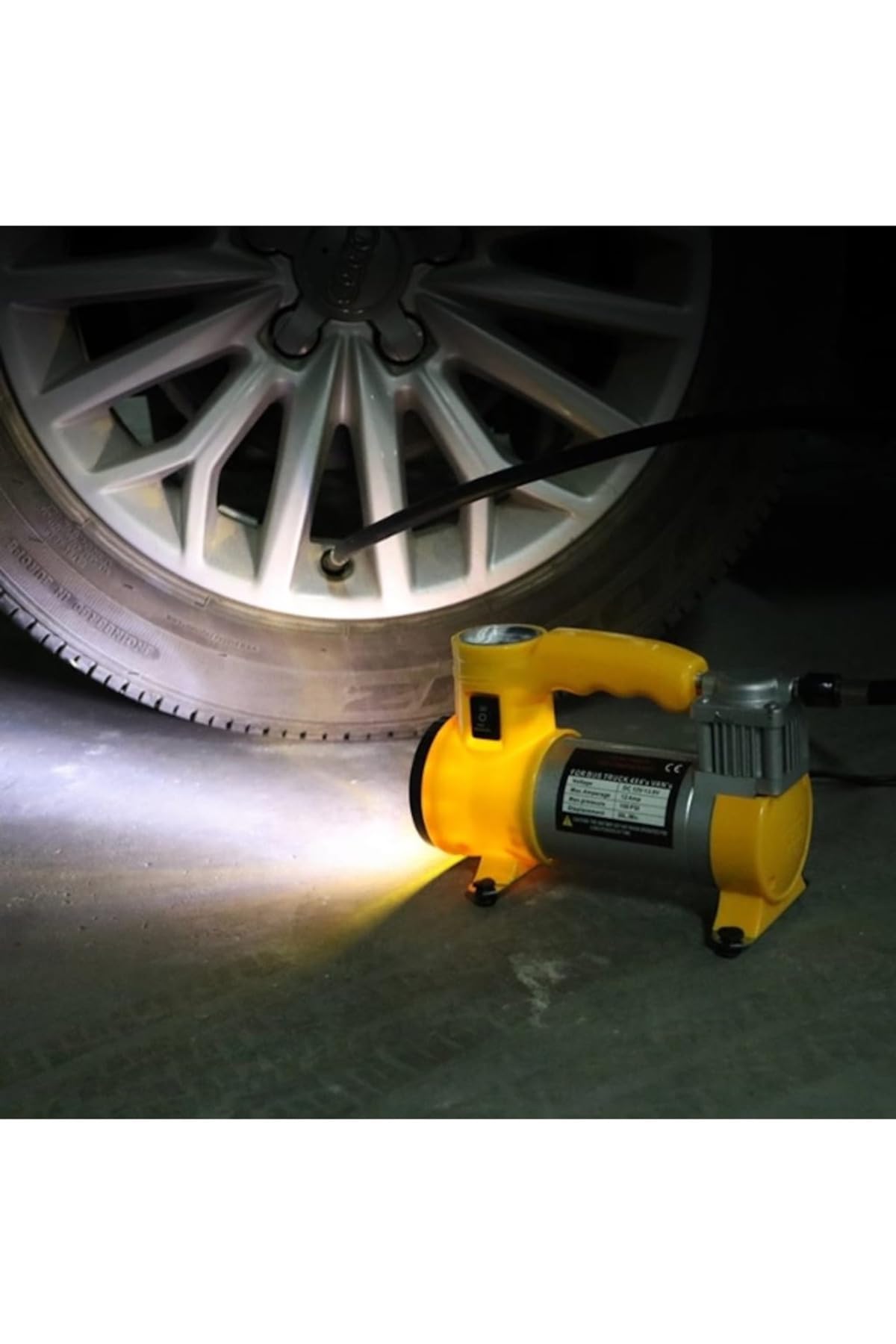 Pro Seri Çelik Gövde Pistonlu 12 V 100 Psi Dakikada 85 Lt Araç Araba Lastik Bot Şişirme Kompresörü