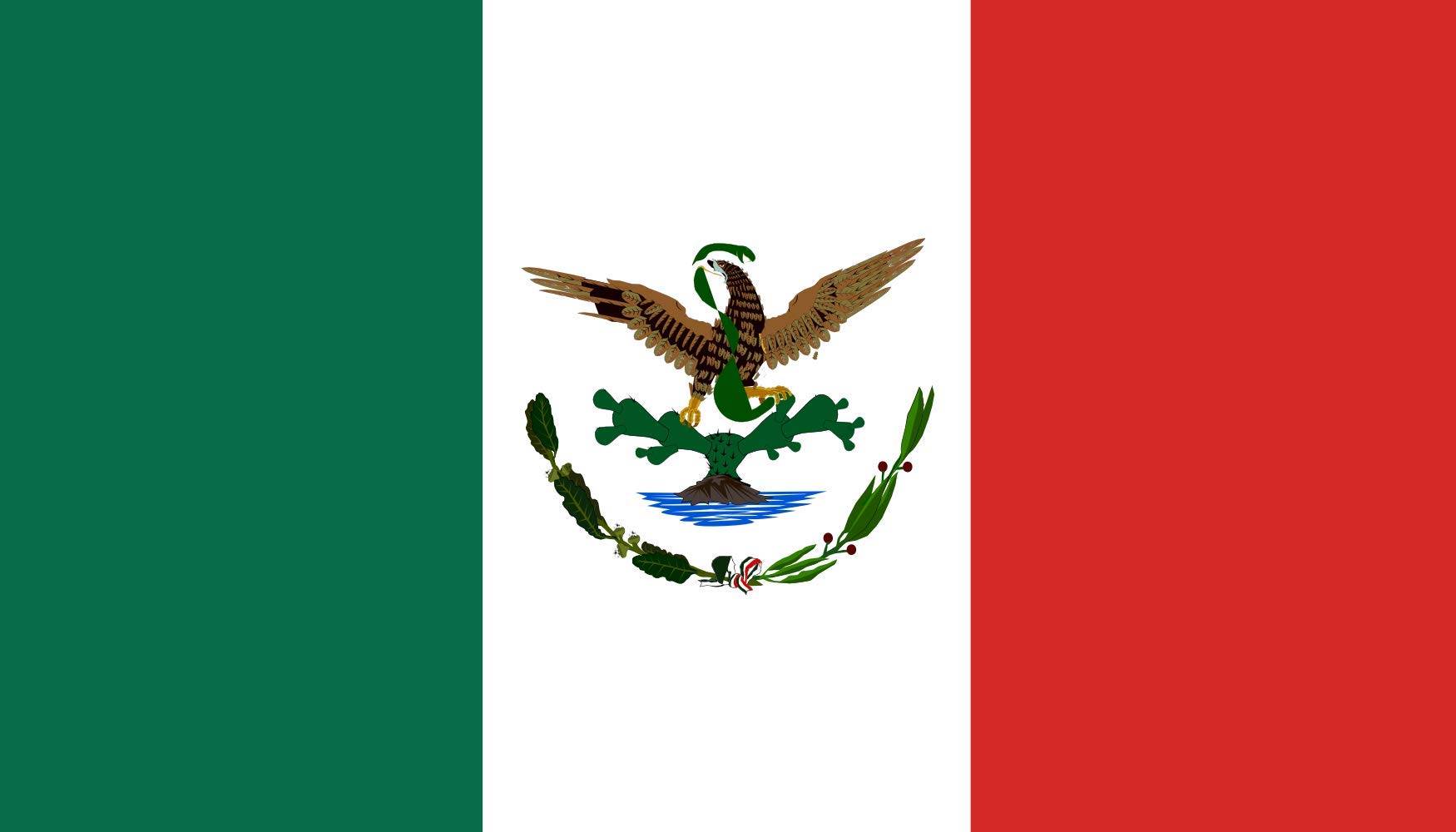 Drapeau Mexique 1893-1916 XL paysage : fini les emblèmes historiques trop petits