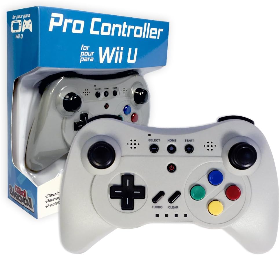Old Skool Wireless Pro Controller Game Pad for Nintendo Wii U - Grey