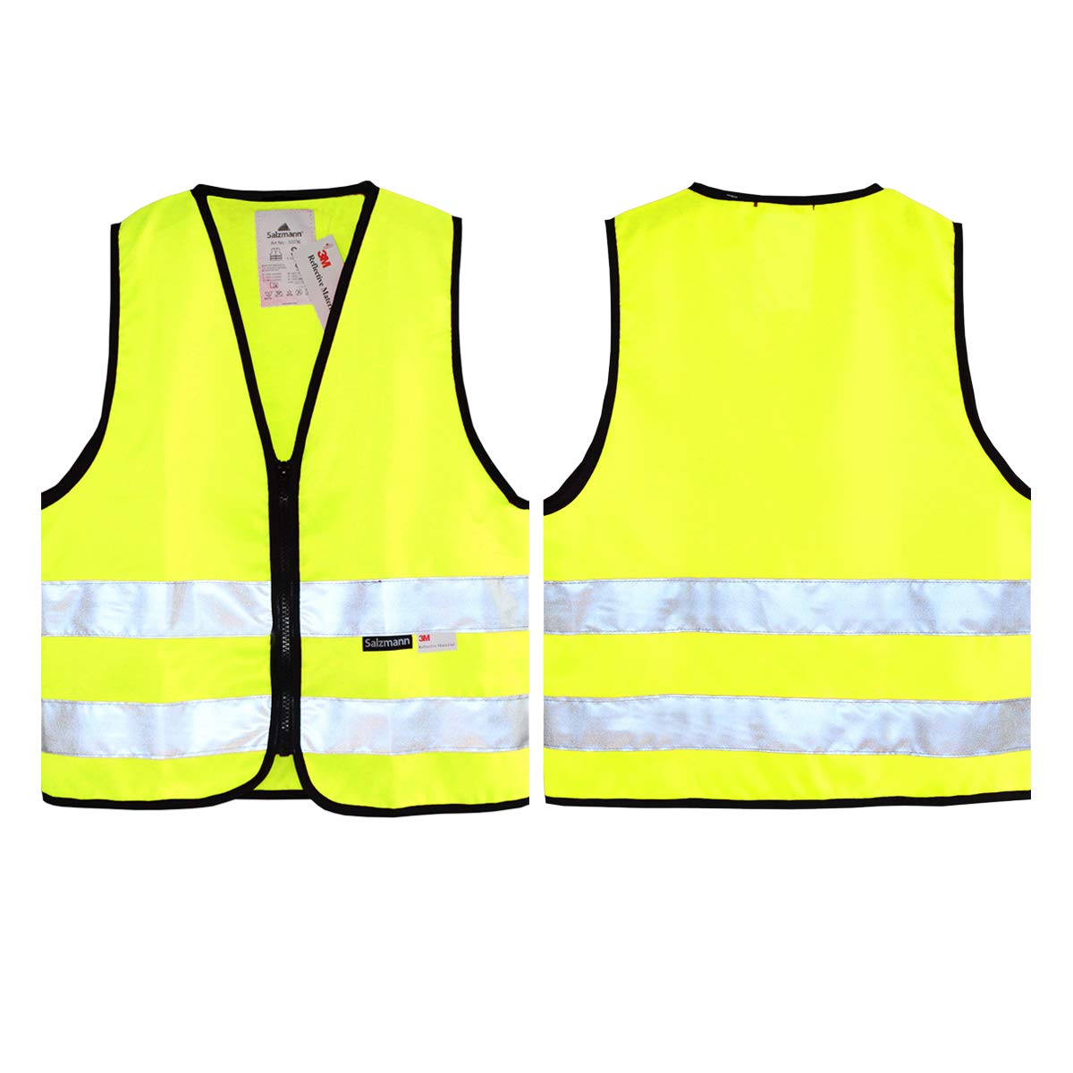Personalisiertes farbiges Logo Salzmann 3M Kindersicherheitsweste - Hohe Sichtbarkeit 3M reflektierendes Klebeband Hochleistungs-Hochleistungsreißverschluss