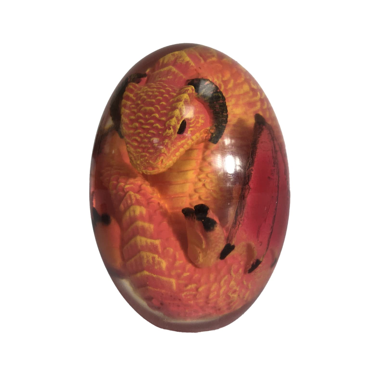 Lava Dragon Eggs without Lighted Base, Dream Crystal Transparent Dragon Egg Handmade Sculpture Dragon Eggs Resin Ornaments