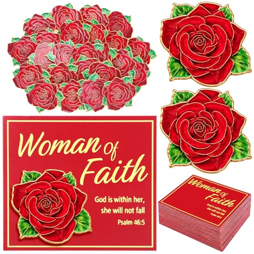 Image of Hoteam Chuch Gift for Woman of Faith Pins Butterfly Pink Bow Rose Christian Brooches Mom Church Woman Party Favor