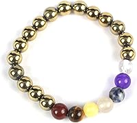 Vista 22 de Jet International New Round Beads Stretch Bracelet Natural Genuine Gift