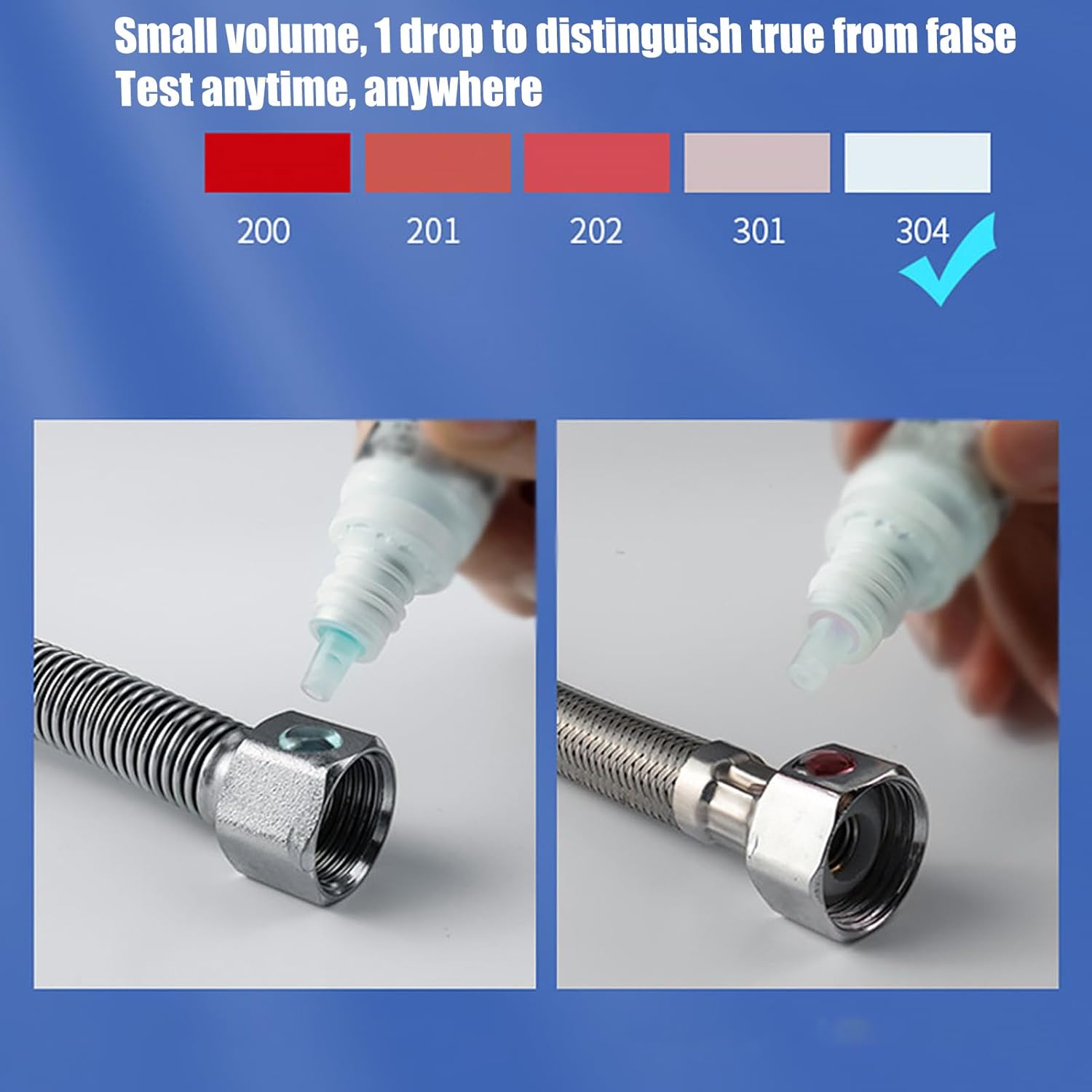 Stainless Steel Test Solution, 15ml Analysis Solution for Tableware, Rapid Testing Reagent for Stainless Steel Tableware, Building Material Analysis Agent