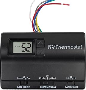 BRGD RV Digital Thermostat 83303862, Replacement Heat/Cool T-Stat for Coleman Mach Air Conditioner, Replace No Display Wall Thermostat with Detailed Wiring Instructions