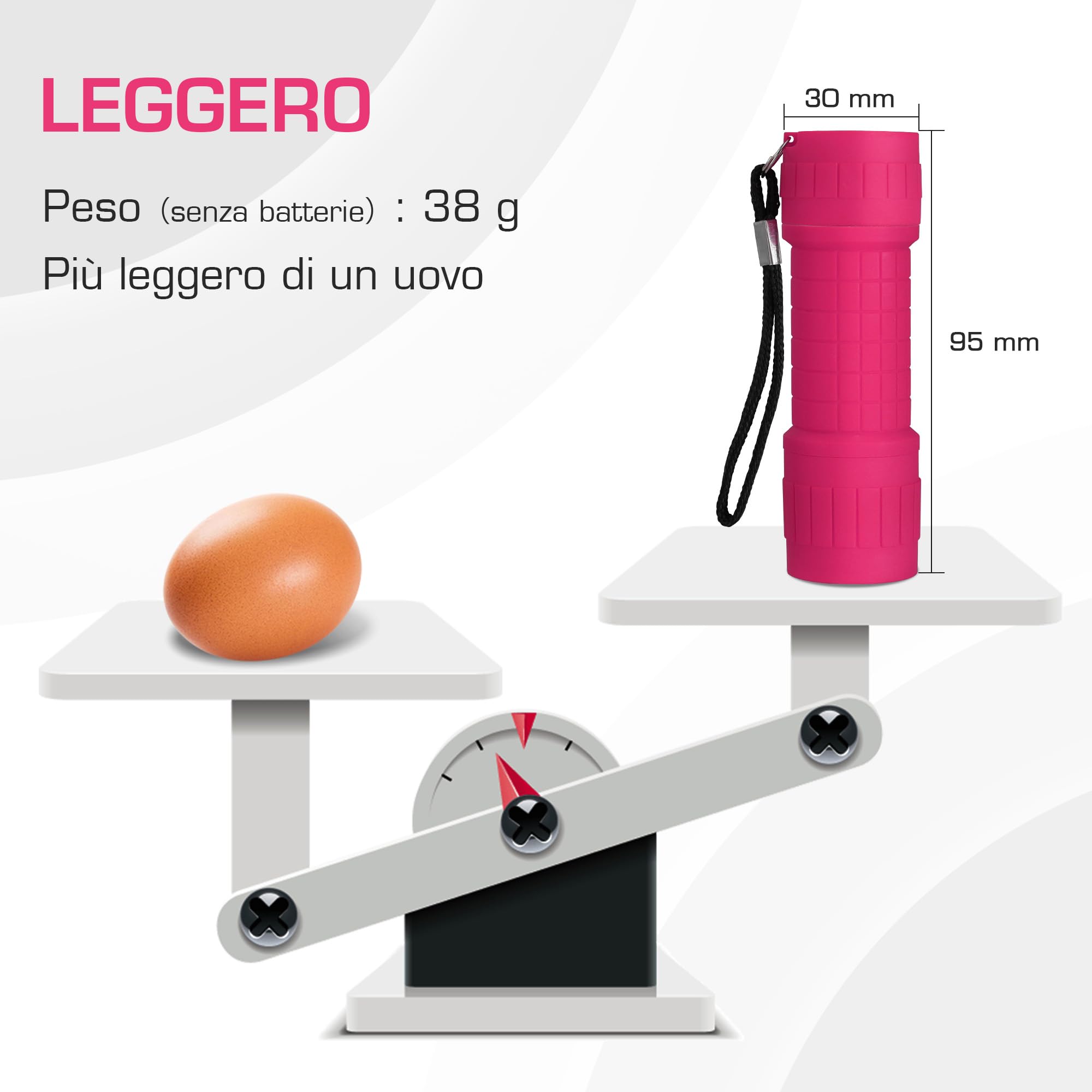 EverBrite Torcia Elettrica LED Per Bambini - Mini Portatile In Plastica Rosa Con Cordino, Batterie AAA Incluse - Per Campeggio, Emergenze E Avventure