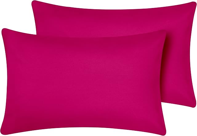 Oxford Homeware Pink Pillow Cases 2 Pack Brushed Microfiber  Standard Pillowcases Fade Resistant Pillow Cover Envelope Closure Pillow Covers (50 x 75 cm)