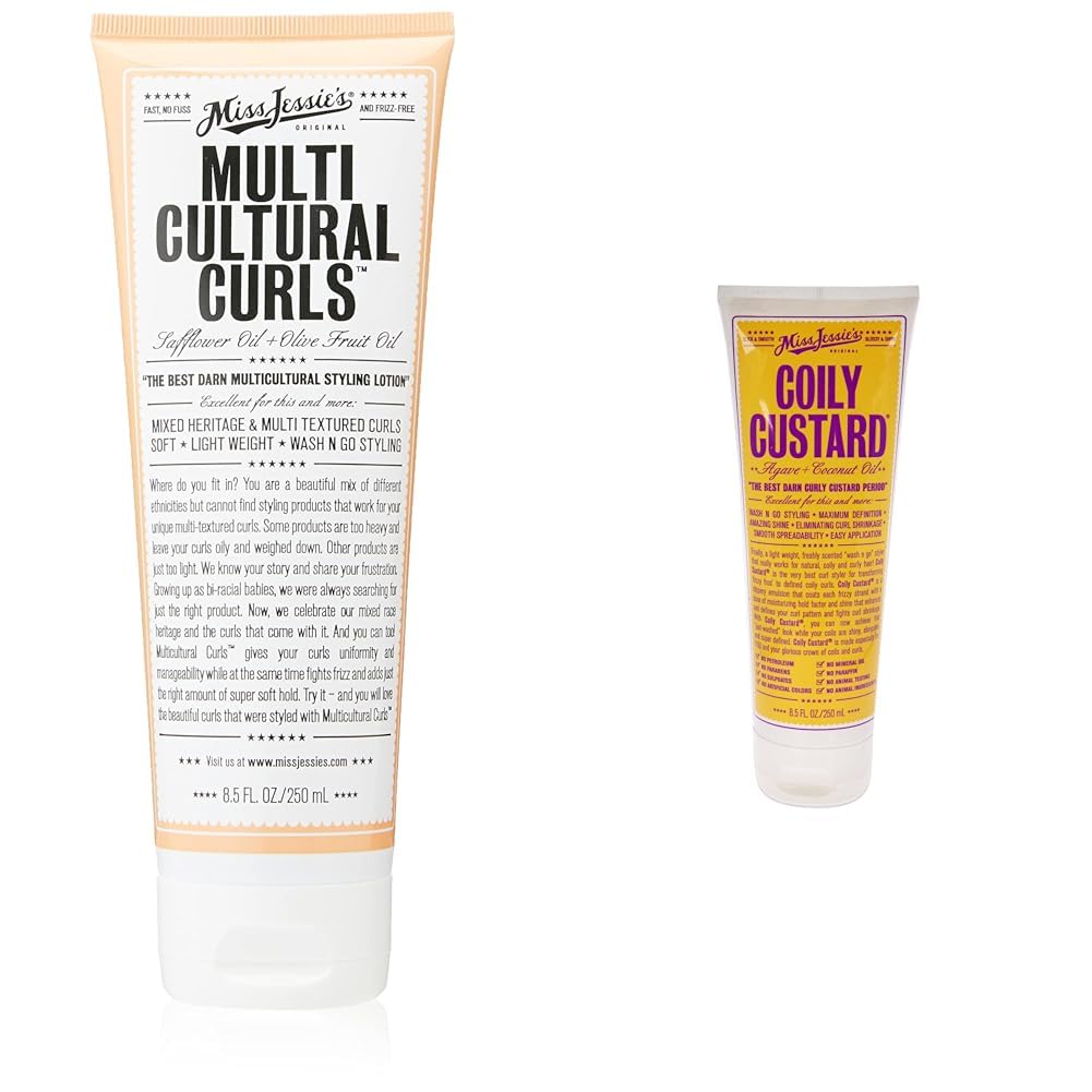 Miss Jessie's Multi Cultural Curls Unisex Cream 8.5oz & Coily Custard Unisex Emulsion 8.5oz