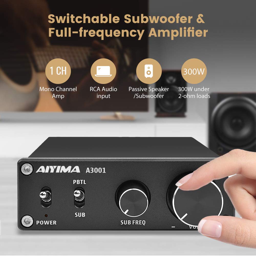 AIYIMA 200W Subwoofer Amplifier Mono Amplifier Class D Amp with Full