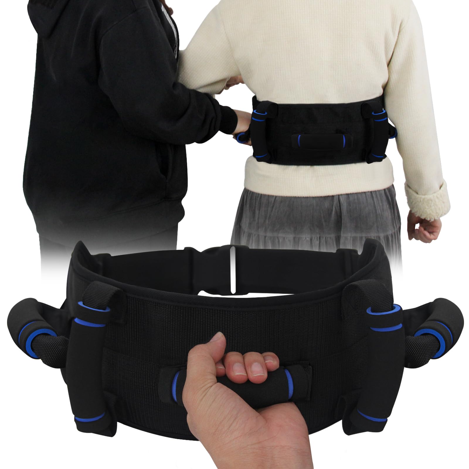 Sponsored Ad - Gait Belt Transfer Belt for Seniors, Gate Belt for Elderly Lift Belts for Physical Therapy with Quick Release Anti-Slip Function Standing Aids & Support for Elderly Handicap Patient Care (5 Handles)