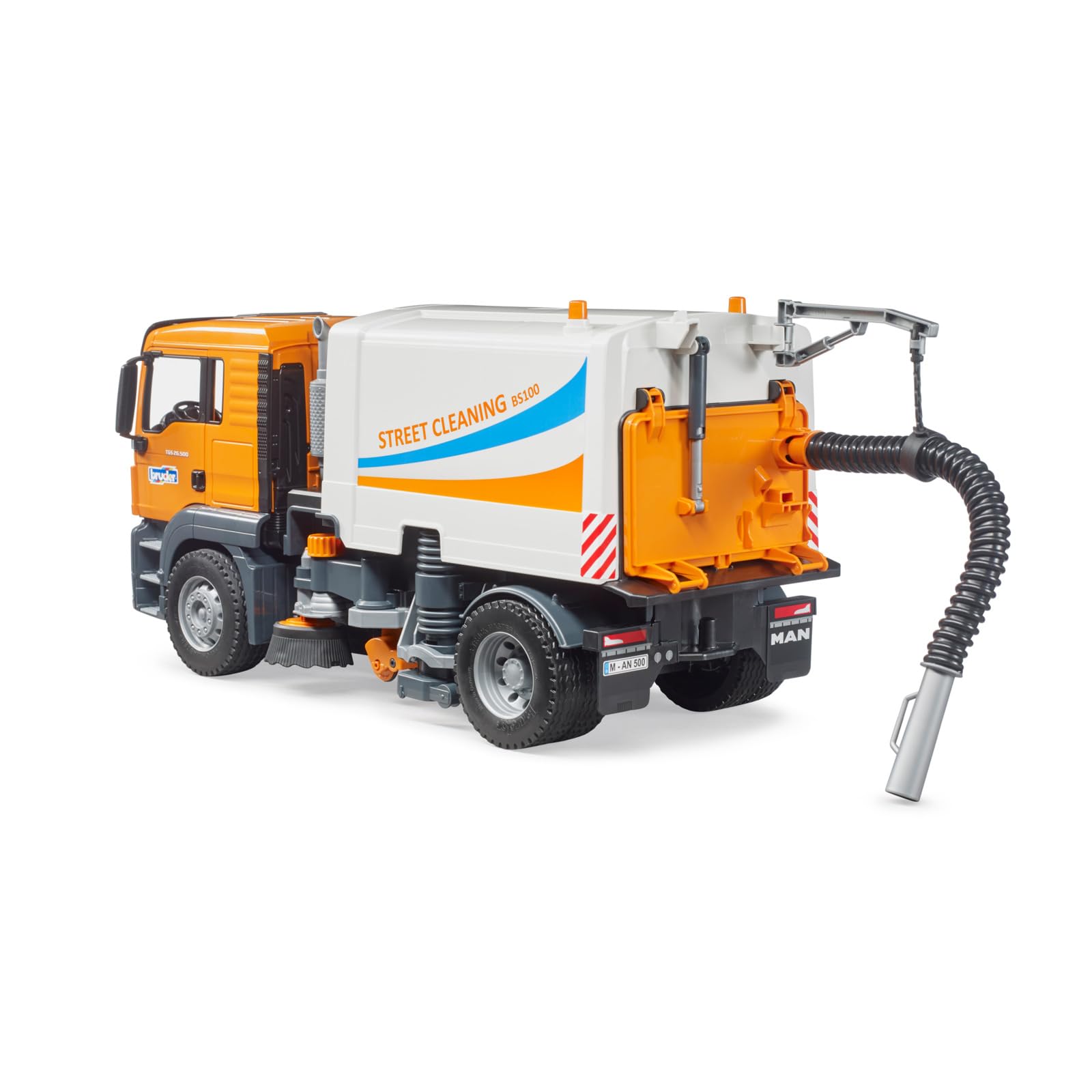 bruder 03780 - Man TGS LKW Straßenreinigung - 1:16 Kehrmaschine Reinigungs-Fahrzeug Kommunalarbeiter Müllabfuhr LKW Spielzeug Maschine