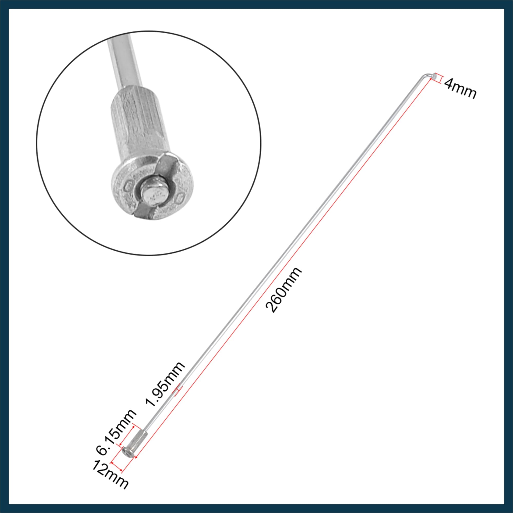 TUCKBOLD 26cm Silver Tone Bike Mountain Road Bicycle Spokes 10 Pcs Automotive Parts - Image 2