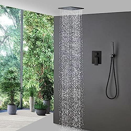 Système de douche noire avec ciel de pluie pour une routine spa - 8