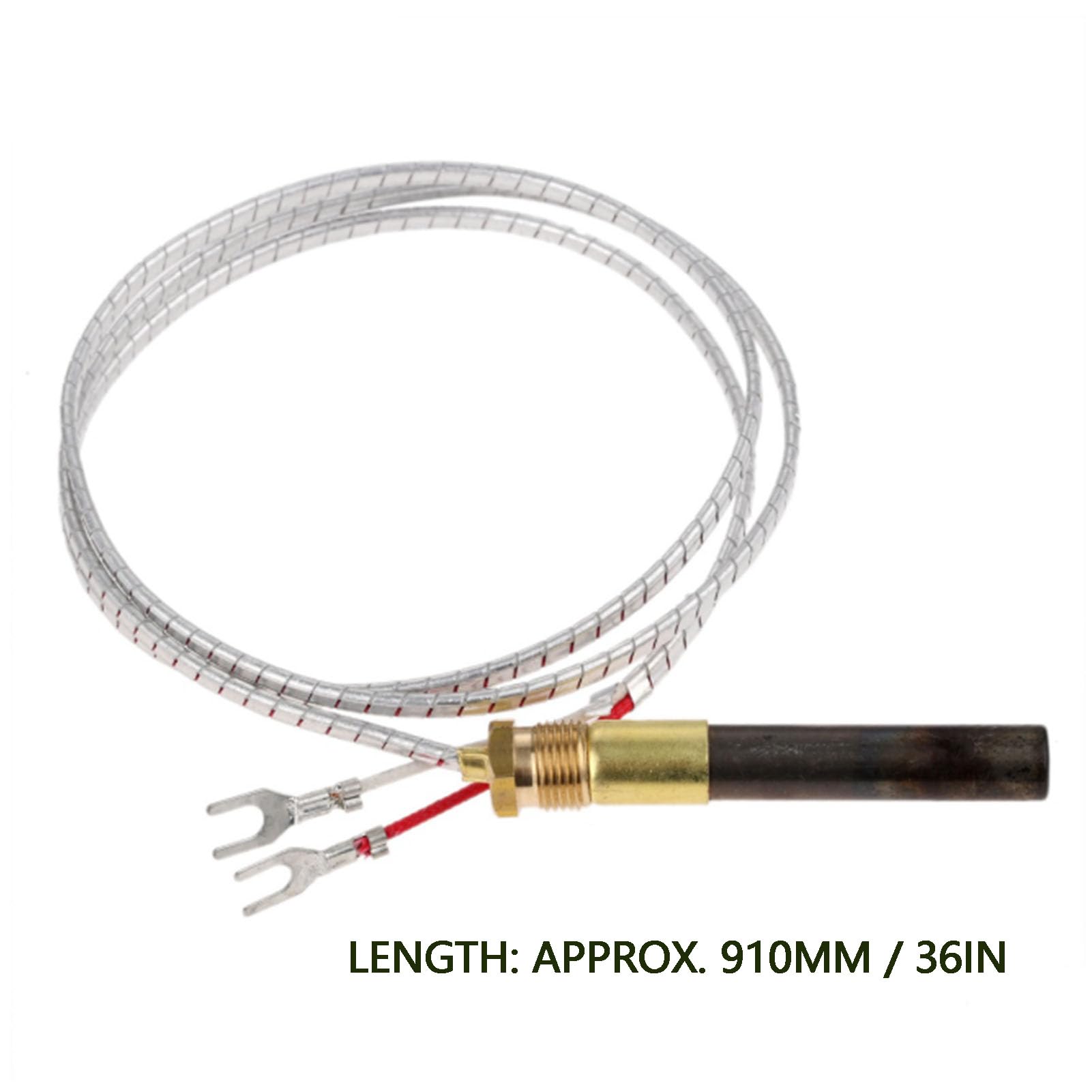 Haofy Termopila 36 Pollici 750mV, Generatore Termoelettrico 304 Acciaio | Riscaldamento in 60 Secondi, Cavo Lungo per Valvole Profonde, Doppia Opzione di Montaggio, Ideale per Caminetti a Gas,