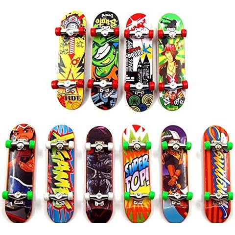 Sipobuy Mini Skateboard Toy Deck Truck Finger Board Skate Park Boy Kid Children Gift Random 4pcs, Multicoloured Cover