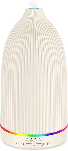 Miniatura 1 de URPOWER Difusor de aceite esencial de 3.4 fl oz, humidificador ultrasónico de niebla fría con 7 luces LED, temporizador y apagado automático,