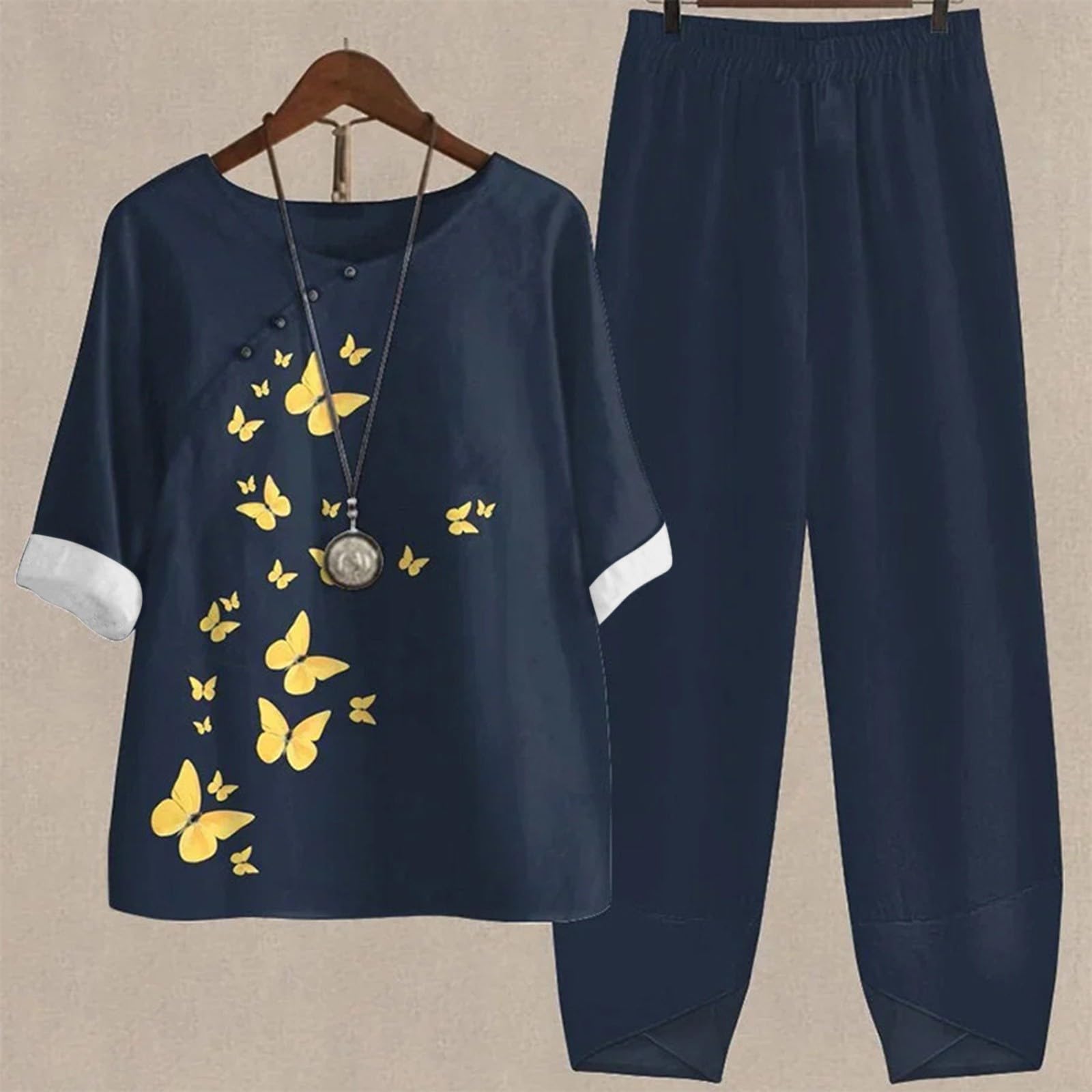 Sommeranzug Damen Leicht - Damenanzug Damen Elegant Set Locker Sport