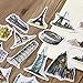 BLOUR (44 Stück/Packung) Städte Tower Cute Decoration Label Aufkleber DIY Scrapbooking Aufkleber Travel The World Aufkleber für Schultagebuch