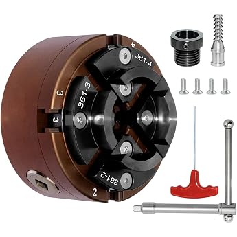 Jaw Chuck Wood Lathe Chuck 100 mm 4-Jaw Chuck Self-Centring Lathe Chuck for M33 and M18 Lathe