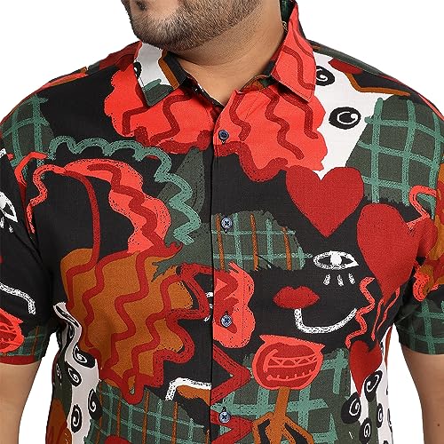 Image of Instafab Plus Men's Shirt for Casual Wear | Spread Collar | Plus-Size Fit | Long Sleeve | Button Closure | Cotton Shirt Crafted with Comfort Fit for Everyday Wear