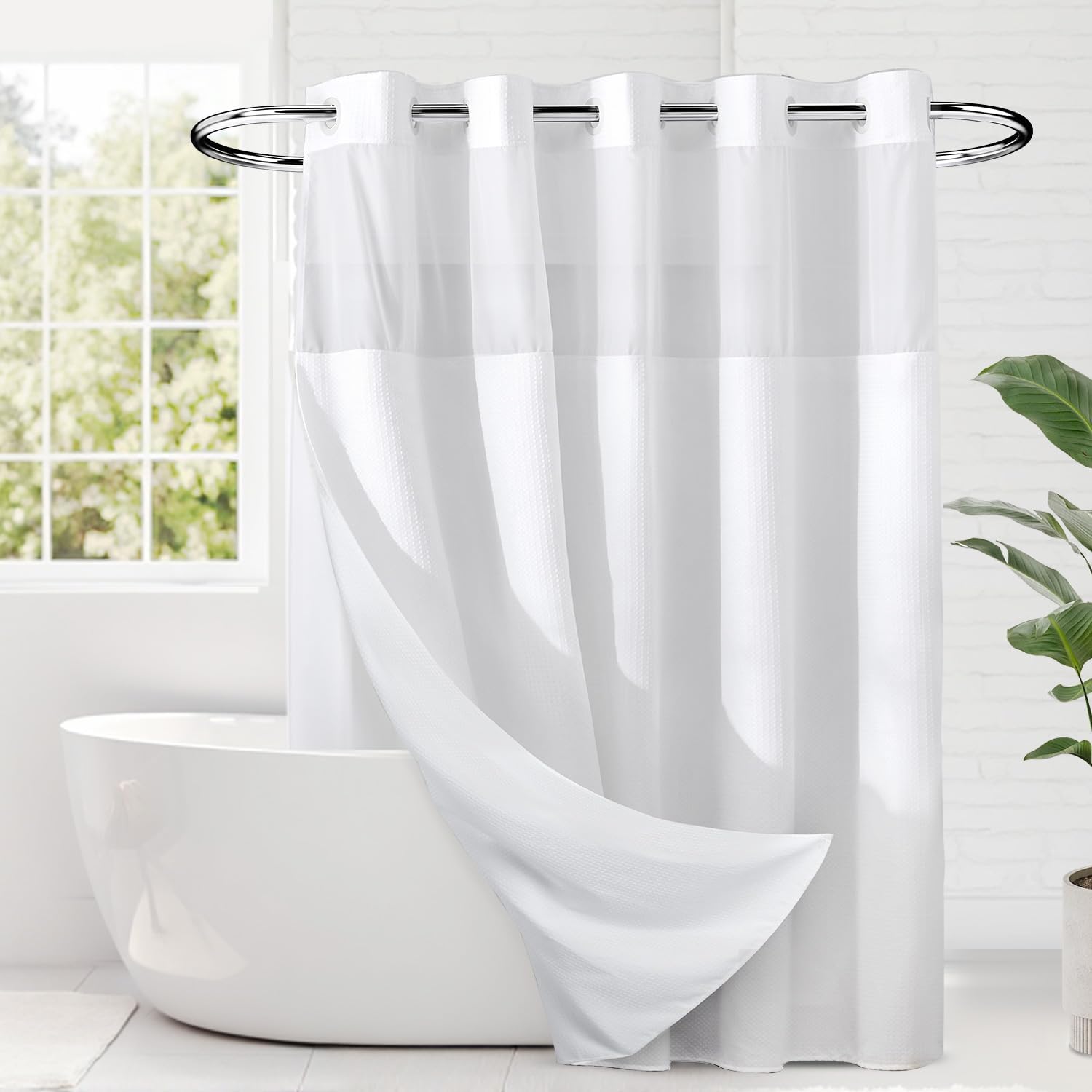 Linen Look Shower Curtain